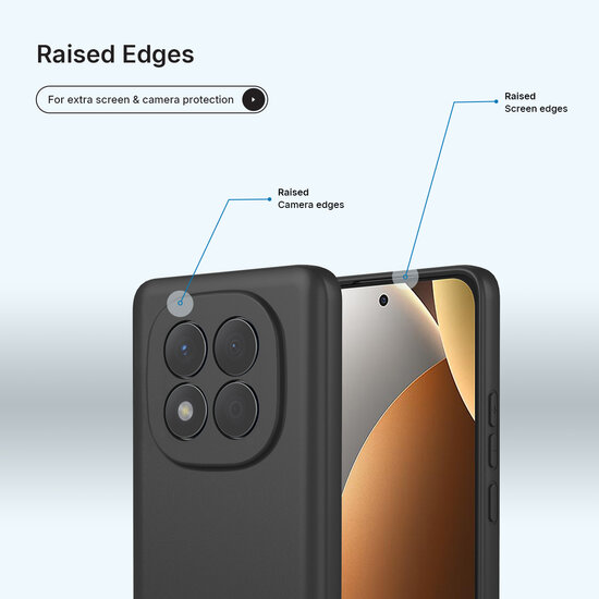 Xiaomi Redmi Note 15 Pro 4G Hoesje - MobyDefend Matte Siliconen Backcover - Zwart