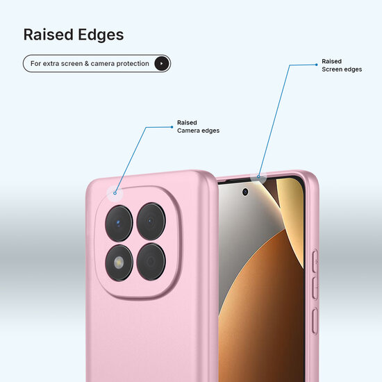 Xiaomi Redmi Note 15 Pro 4G Hoesje - MobyDefend Matte Siliconen Backcover - Licht Roze