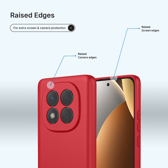 Xiaomi Redmi Note 15 Pro 4G Hoesje - MobyDefend Matte Siliconen Backcover - Framboosrood