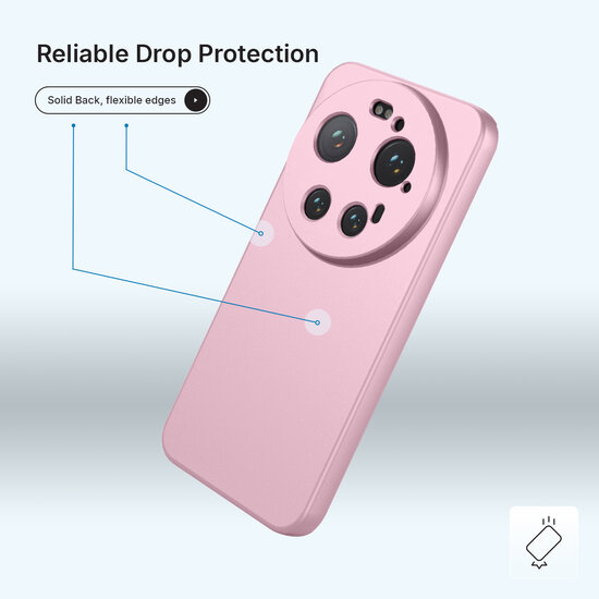 Xiaomi 17 Ultra Hoesje - MobyDefend Matte Siliconen Backcover - Licht Roze