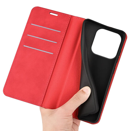 Xiaomi 17 Hoesje - MobyDefend Luxe Wallet Bookcase (Magnetische Sluiting) - Rood
