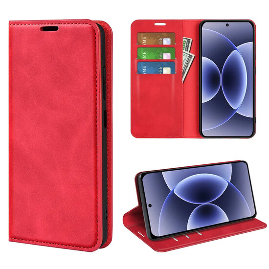 Xiaomi 17 Hoesje - MobyDefend Luxe Wallet Bookcase (Magnetische Sluiting) - Rood