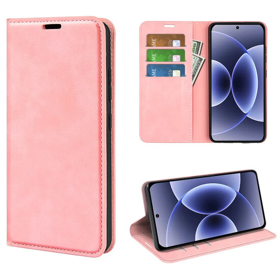 Xiaomi 17 Hoesje - MobyDefend Luxe Wallet Bookcase (Magnetische Sluiting) - Roze