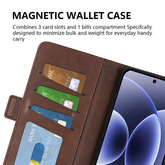 Xiaomi 17 Hoesje - MobyDefend Luxe Wallet Book Case (Sluiting Zijkant) - Lichtbruin