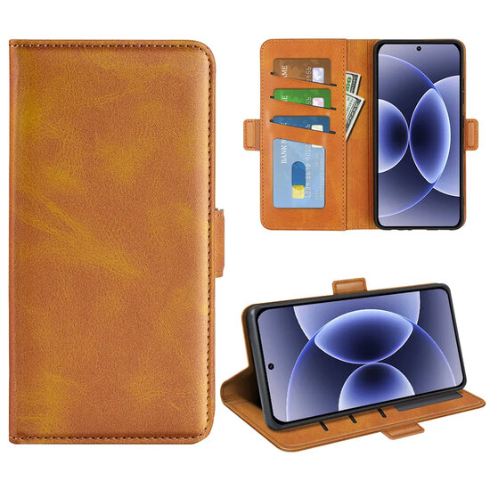 Xiaomi 17 Hoesje - MobyDefend Luxe Wallet Book Case (Sluiting Zijkant) - Lichtbruin