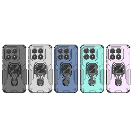 Xiaomi 17 Hoesje - MobyDefend Dubbelgelaagde Pantsercase Met Standaard - Turquoise