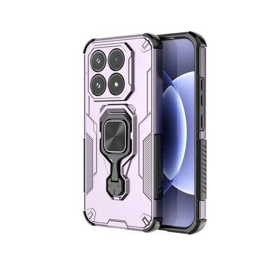 Xiaomi 17 Hoesje - MobyDefend Dubbelgelaagde Pantsercase Met Standaard - Roze