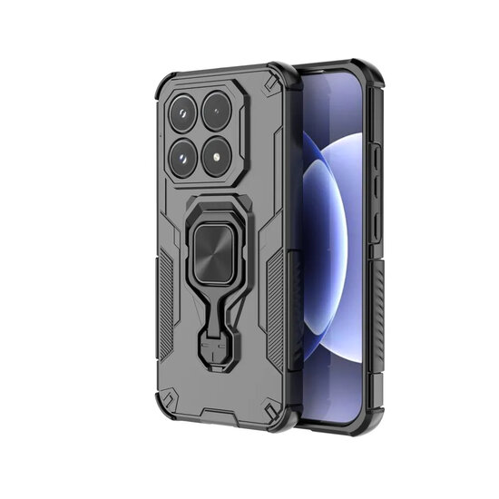 Xiaomi 17 Hoesje - MobyDefend Dubbelgelaagde Pantsercase Met Standaard - Zwart
