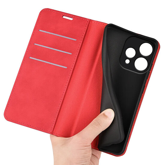 Oppo Reno15 Hoesje - MobyDefend Luxe Wallet Bookcase (Magnetische Sluiting) - Rood