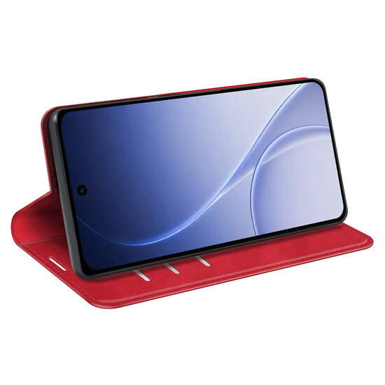 Oppo Reno15 Hoesje - MobyDefend Luxe Wallet Bookcase (Magnetische Sluiting) - Rood