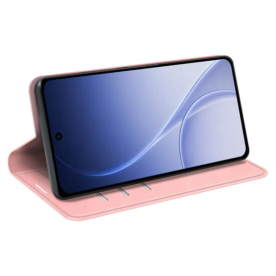Oppo Reno15 Hoesje - MobyDefend Luxe Wallet Bookcase (Magnetische Sluiting) - Roze