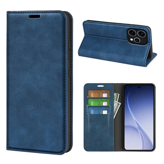 Oppo Reno15 Hoesje - MobyDefend Luxe Wallet Bookcase (Magnetische Sluiting) - Blauw