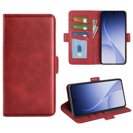 Oppo Reno15 Hoesje - MobyDefend Luxe Wallet Book Case (Sluiting Zijkant) - Rood