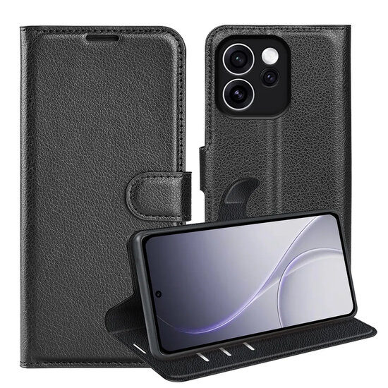 Oppo Reno15 F / Oppo Reno15 FS Hoesje - MobyDefend Kunstleren Wallet Book Case (Sluiting Voorkant) - Zwart