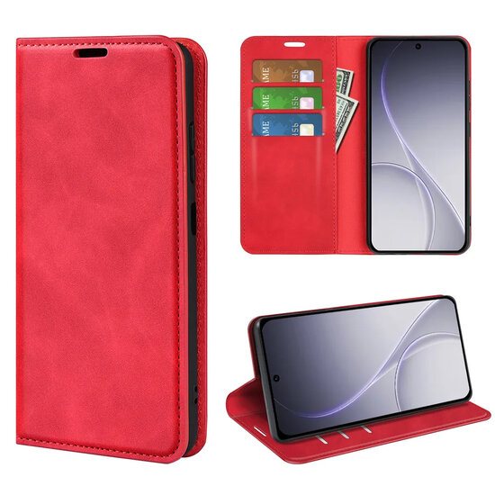 Oppo Reno15 F / Oppo Reno15 FS Hoesje - MobyDefend Luxe Wallet Bookcase (Magnetische Sluiting) - Rood
