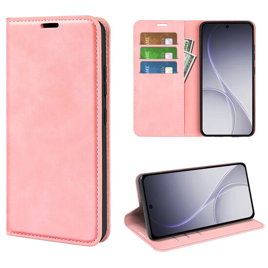 Oppo Reno15 F / Oppo Reno15 FS Hoesje - MobyDefend Luxe Wallet Bookcase (Magnetische Sluiting) - Roze