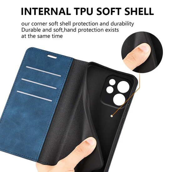 Oppo Reno15 F / Oppo Reno15 FS Hoesje - MobyDefend Luxe Wallet Bookcase (Magnetische Sluiting) - Blauw
