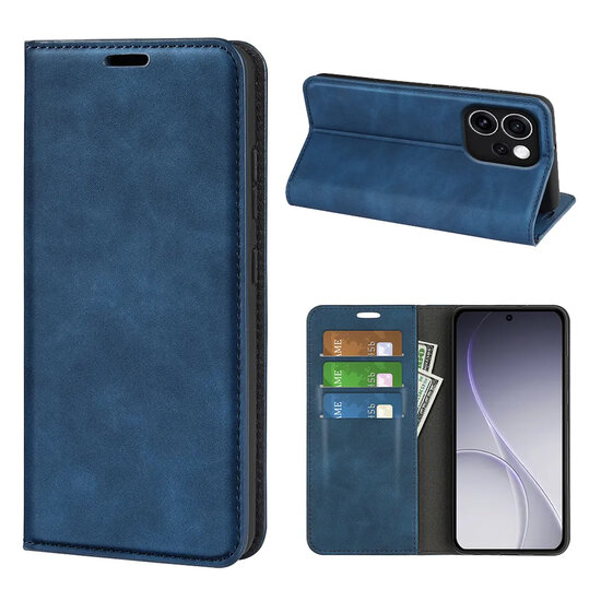 Oppo Reno15 F / Oppo Reno15 FS Hoesje - MobyDefend Luxe Wallet Bookcase (Magnetische Sluiting) - Blauw