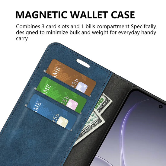 Oppo Reno15 F / Oppo Reno15 FS Hoesje - MobyDefend Luxe Wallet Bookcase (Magnetische Sluiting) - Zwart