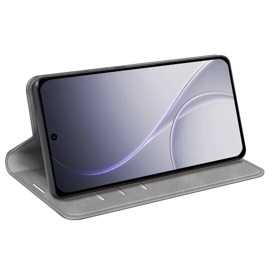 Oppo Reno15 F / Oppo Reno15 FS Hoesje - MobyDefend Luxe Wallet Bookcase (Magnetische Sluiting) - Grijs