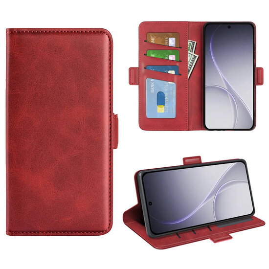 Oppo Reno15 F / Oppo Reno15 FS Hoesje - MobyDefend Luxe Wallet Book Case (Sluiting Zijkant) - Rood