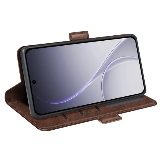 Oppo Reno15 F / Oppo Reno15 FS Hoesje - MobyDefend Luxe Wallet Book Case (Sluiting Zijkant) - Bruin