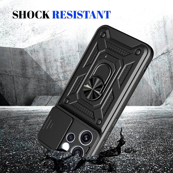 Oppo Reno15 F / Oppo Reno15 FS Hoesje - MobyDefend Pantsercase Met Draaibare Ring - Ros&eacute;
