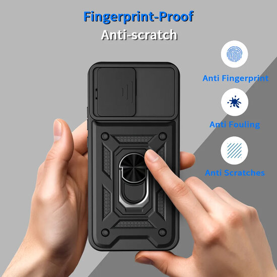 Oppo Reno15 Pro Hoesje - MobyDefend Pantsercase Met Draaibare Ring - Goud