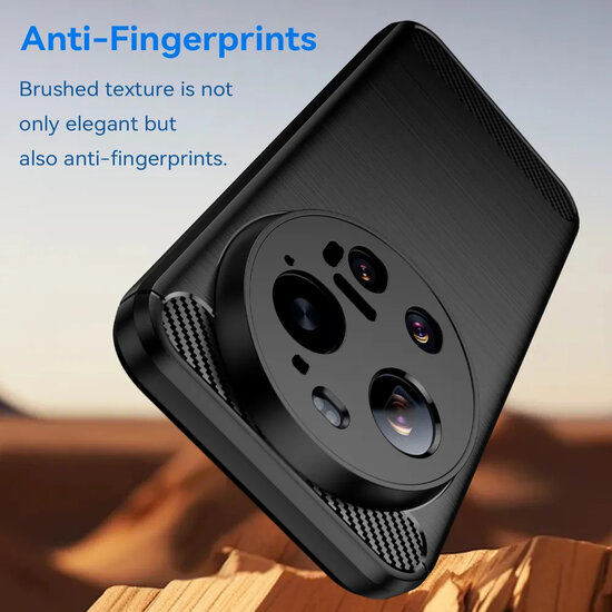 Xiaomi 17 Ultra Hoesje - MobyDefend TPU Backcover - Geborstelde Metaal &amp; Carbon-Look - Zwart