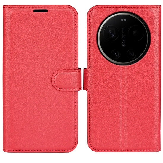 Xiaomi 17 Ultra Hoesje - MobyDefend Kunstleren Wallet Book Case (Sluiting Voorkant) - Rood