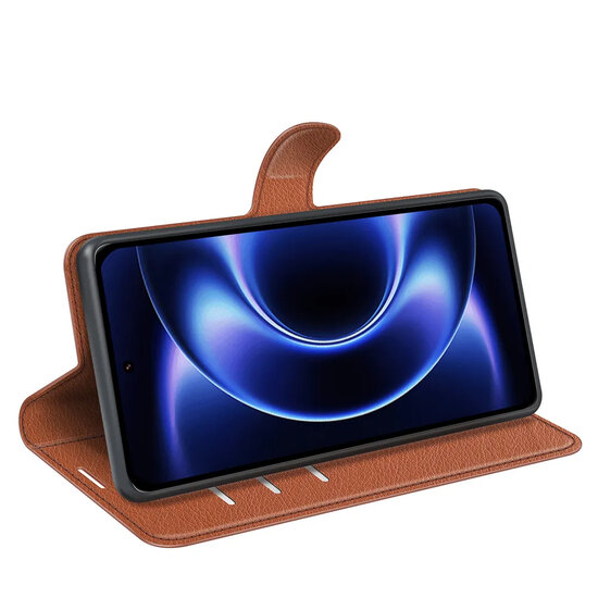 Xiaomi 17 Ultra Hoesje - MobyDefend Kunstleren Wallet Book Case (Sluiting Voorkant) - Bruin