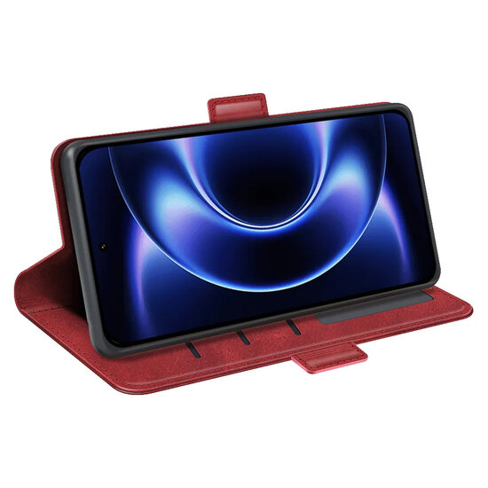 Xiaomi 17 Ultra Hoesje - MobyDefend Luxe Wallet Book Case (Sluiting Zijkant) - Rood