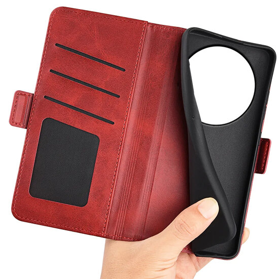Xiaomi 17 Ultra Hoesje - MobyDefend Luxe Wallet Book Case (Sluiting Zijkant) - Rood