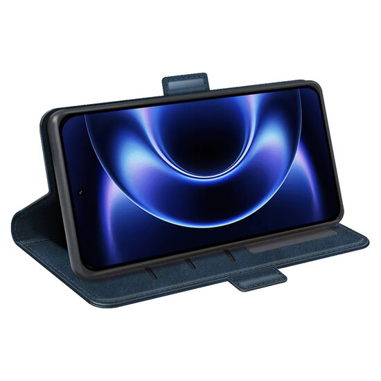 Xiaomi 17 Ultra Hoesje - MobyDefend Luxe Wallet Book Case (Sluiting Zijkant) - Blauw