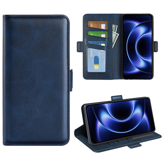 Xiaomi 17 Ultra Hoesje - MobyDefend Luxe Wallet Book Case (Sluiting Zijkant) - Blauw