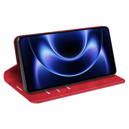 Xiaomi 17 Ultra Hoesje - MobyDefend Luxe Wallet Bookcase (Magnetische Sluiting) - Rood