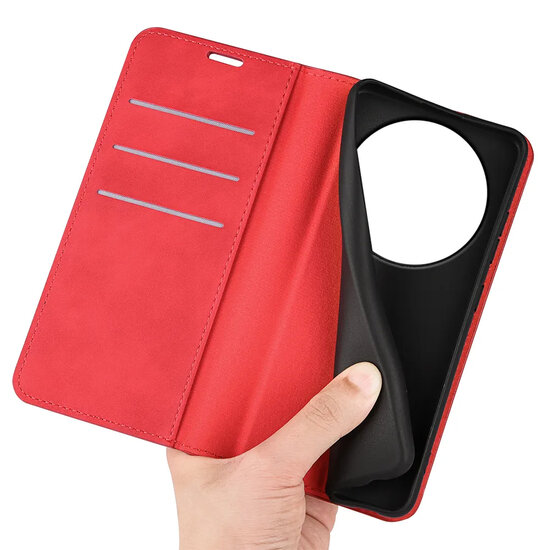 Xiaomi 17 Ultra Hoesje - MobyDefend Luxe Wallet Bookcase (Magnetische Sluiting) - Rood