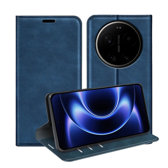 Xiaomi 17 Ultra Hoesje - MobyDefend Luxe Wallet Bookcase (Magnetische Sluiting) - Blauw