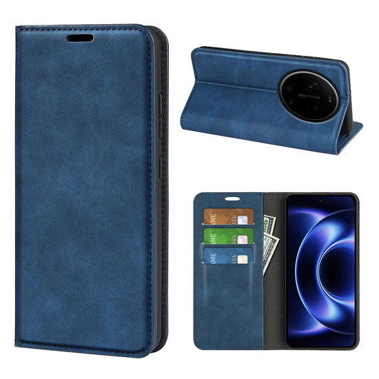 Xiaomi 17 Ultra Hoesje - MobyDefend Luxe Wallet Bookcase (Magnetische Sluiting) - Blauw