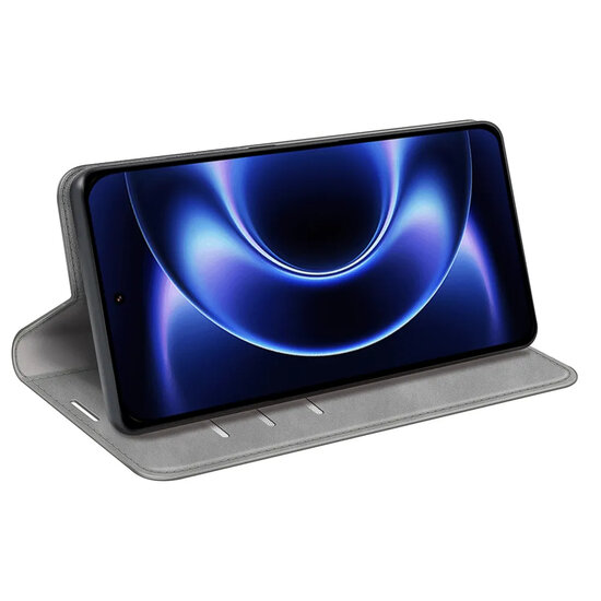 Xiaomi 17 Ultra Hoesje - MobyDefend Luxe Wallet Bookcase (Magnetische Sluiting) - Grijs