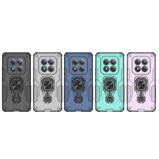 Xiaomi Redmi Note 15 4G Hoesje - MobyDefend Dubbelgelaagde Pantsercase Met Standaard - Turquoise