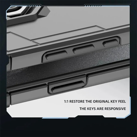 Xiaomi Redmi Note 15 4G Hoesje - MobyDefend Dubbelgelaagde Pantsercase Met Standaard - Blauw