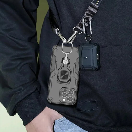 Xiaomi Redmi Note 15 4G Hoesje - MobyDefend Dubbelgelaagde Pantsercase Met Standaard - Blauw