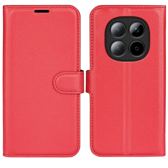 Xiaomi Redmi Note 15 5G Hoesje - MobyDefend Kunstleren Wallet Book Case (Sluiting Voorkant) - Rood