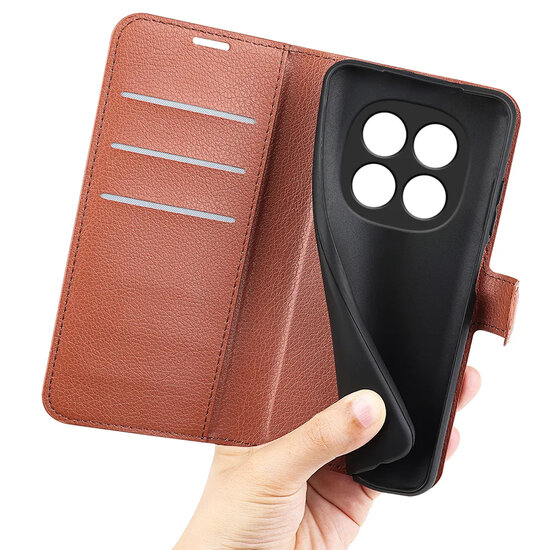 Xiaomi Redmi Note 15 5G Hoesje - MobyDefend Kunstleren Wallet Book Case (Sluiting Voorkant) - Bruin