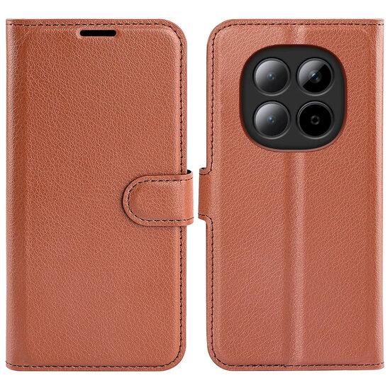 Xiaomi Redmi Note 15 5G Hoesje - MobyDefend Kunstleren Wallet Book Case (Sluiting Voorkant) - Bruin