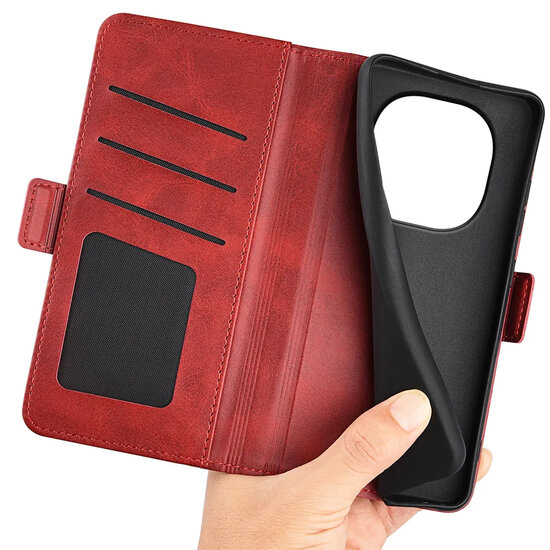 Xiaomi Redmi Note 15 5G Hoesje - MobyDefend Luxe Wallet Book Case (Sluiting Zijkant) - Rood