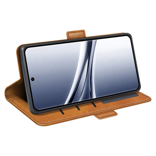 Xiaomi Redmi Note 15 5G Hoesje - MobyDefend Luxe Wallet Book Case (Sluiting Zijkant) - Lichtbruin