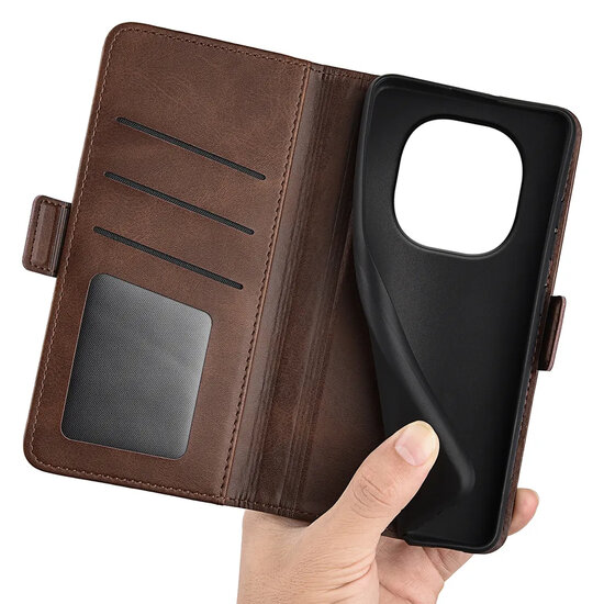 Xiaomi Redmi Note 15 5G Hoesje - MobyDefend Luxe Wallet Book Case (Sluiting Zijkant) - Bruin