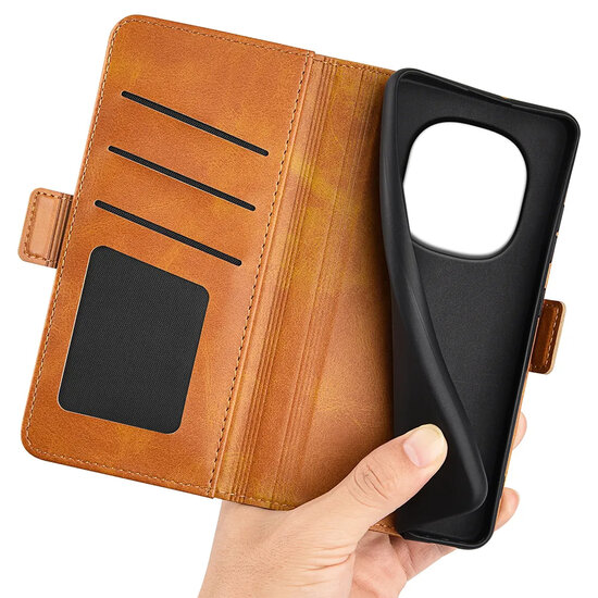 Xiaomi Redmi Note 15 Pro 4G Hoesje - MobyDefend Luxe Wallet Book Case (Sluiting Zijkant) - Lichtbruin